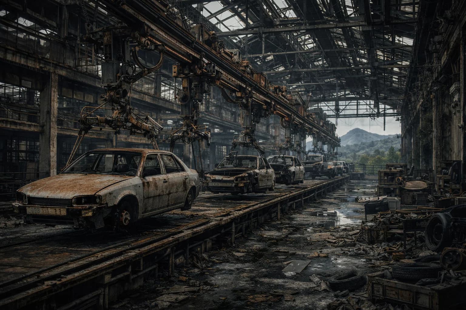 Château abandonné dans la brume
